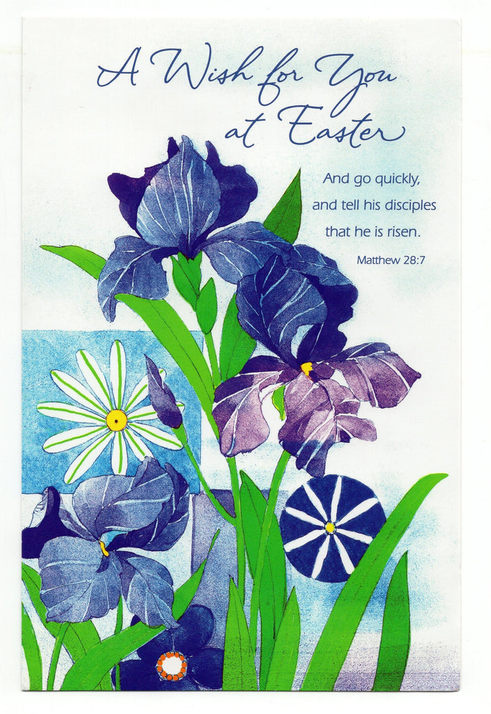 A Wish for You at Easter Day Vintage Spring Time Greeting Card Holiday Gift
