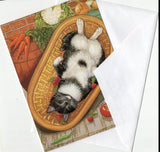 Sweet Cat Curled up Up Cat Collection Blank Art Greeting Cards for Any Occasion