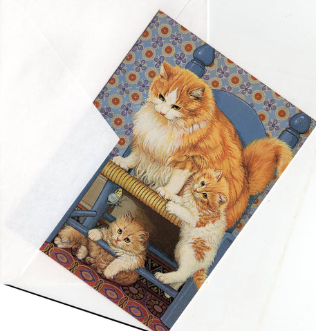Sweet Golden Kittens with their Mother After a Butterfly Cat Collection Blank