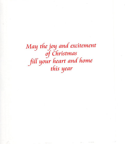 Santa Claus Reindeer and Christmas Gifts Holiday Seasons Greeting Card