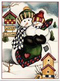 Snowman Christmas Greeting Card  Holiday Wishes Winter Seasons Blessing Gift VTG