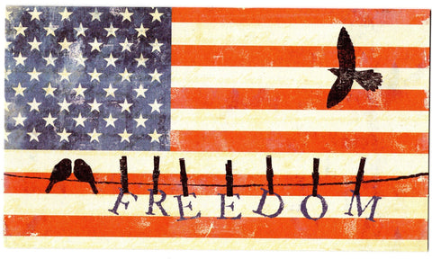 US America Flag FREEDOM Greeting Card