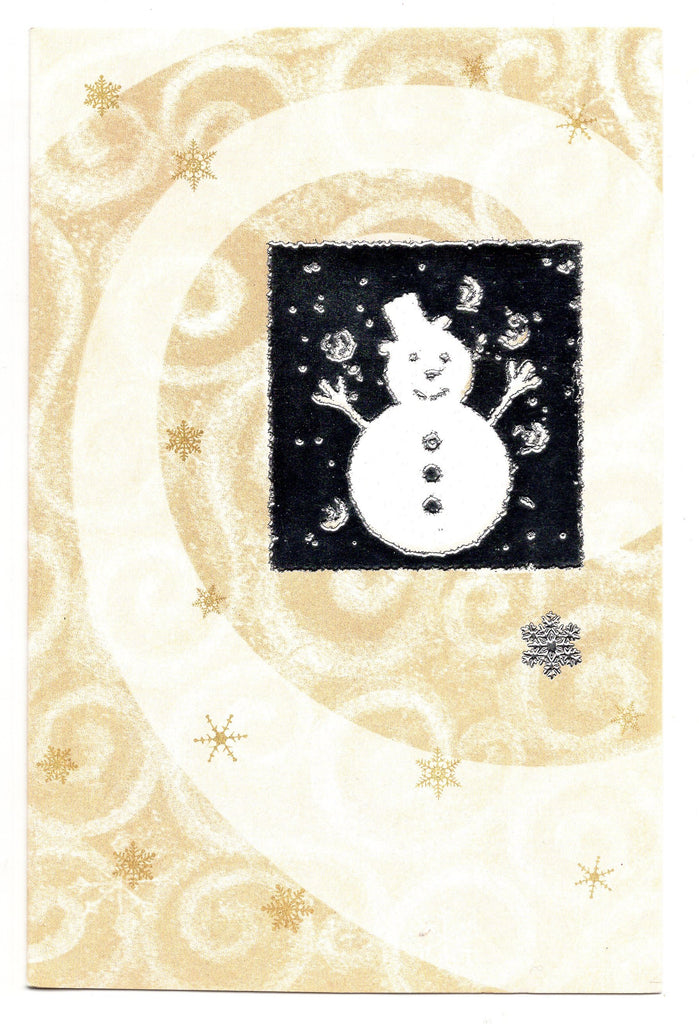 Shiny Snowman Snow Flex Marry Christmas Holidays Seasons Greeting Card