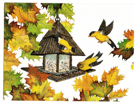 Goldfinches Bird Birds Lovers Collection Blank Art illustrated Greeting Card
