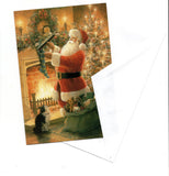 Santa Claus Christmas Tree & Gifts Holidays Wishes Greeting Card