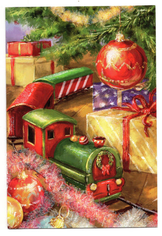 Christmas Train Gifts Holidays Wishes Greeting Card Marry Christmas
