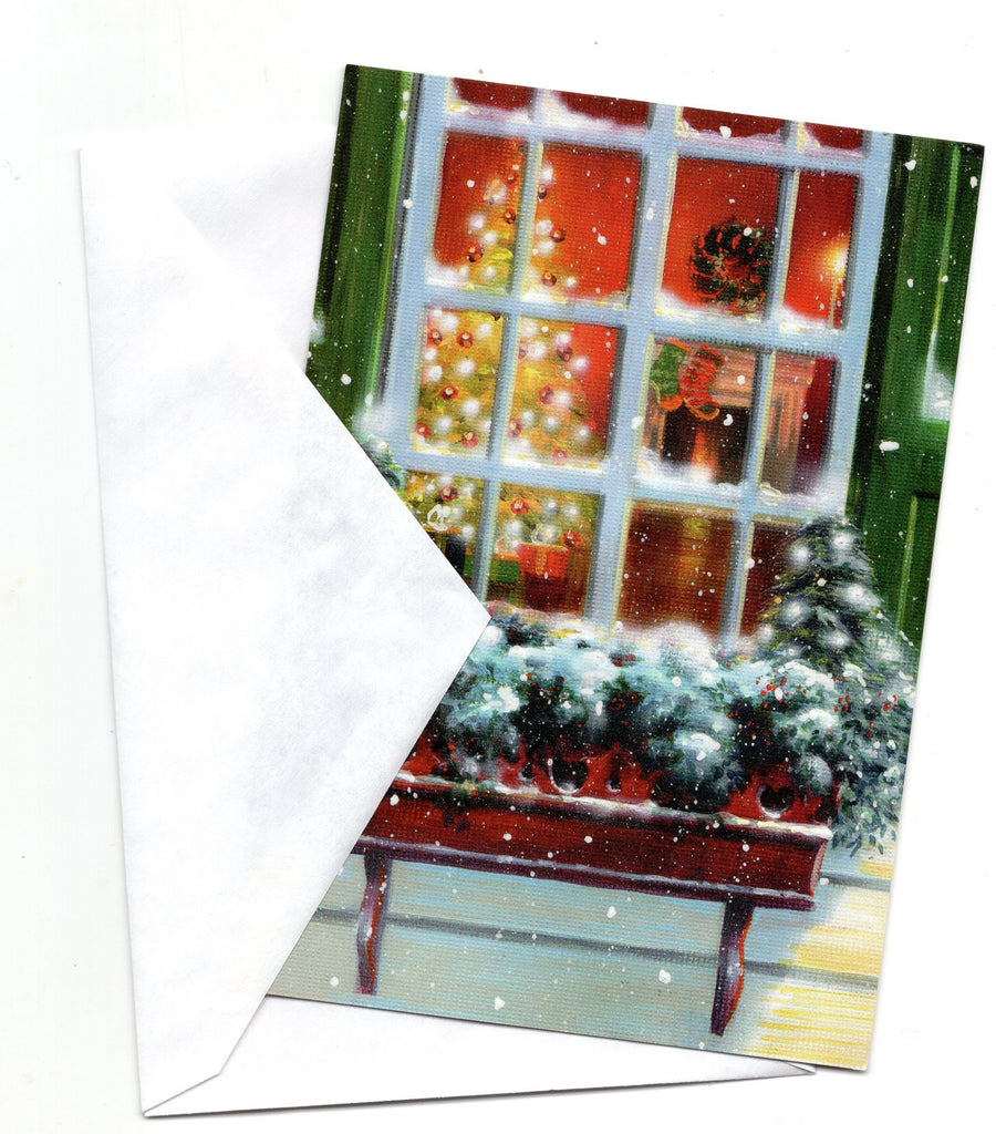 Christmas Eve a Look from a Window Holidays Seasons Greeting Card Vintage