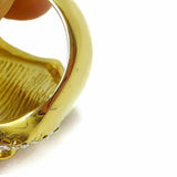 Lion Head Ring Unisex Goldtone W/Simulated Diamonds Fashion Men's Women's Ring