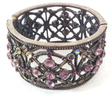 Women's Cuff Bracelet Metal Stoned Decorative Vintage Bangle Handmade Jewelry