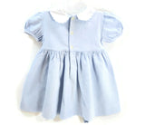 6 Months Baby Girls Short Sleeves Dress Light Blue White Infant Toddler Dresses