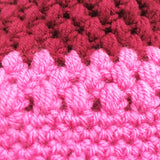 Winter Hat 100% Wool Knitted Handmade Women Warm Cap Skull Beanie Pink/Bordeaux