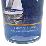 Village Candle Summer Breeze, 2 Wick, Glass jar 24 oz Scented, Ocean Blue  - NEW
