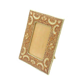 Fabric Photo Frame Silk Ornate Peach Picture Frame Embroidery Bead Home Decorate