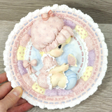 Precious Moments Collector Sculpted 3D Plate Collectible Baby with Butterfly VTG