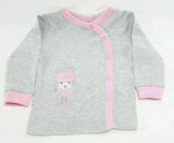 Baby Girl Long Sleeves Outfit 6-9 Months 3 Pieces Suit W/shoes Pink and Gray