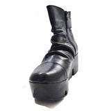 Women's Gothic Booties 2.5" Platform Heel  Black Fashion Ankle Boots Side Zipper