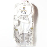Baby Girl Long Sleeves Outfit 7 Pc. Tight-Fit Footie White & Sparkling Gold 3-6M