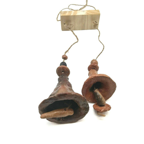 Clay Wind Chimes Art-Work Wind Bells Handmade Garden Chime Hanging Bell Décor